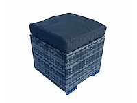 Maxxgarden - voetbank poef - tuinbank 40x40cm grijs 2stuks - afbeelding 2 van  4