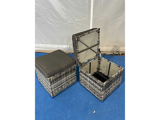 Maxxgarden - voetbank poef - tuinbank 40x40cm grijs 2stuks - afbeelding 1 van  1