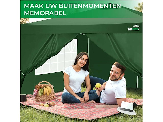 Maxxgarden 20026 partytent 3x4m met zijwanden groen - afbeelding 6 van  6