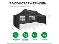 Maxxgarden 20031 partytent 3x6m met zijwanden zwart - afbeelding 3 van  5