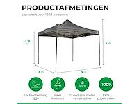 Maxxgarden 20102 partytent easy-up 3x3m antraciet - afbeelding 2 van  3