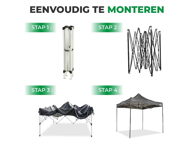 Maxxgarden 20102 partytent easy-up 3x3m antraciet - afbeelding 3 van  3