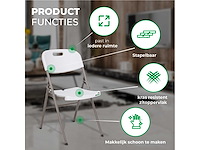 Maxxgarden 20240 klapstoelen vouwstoel wit - 4 stuk nieuw - afbeelding 3 van  5