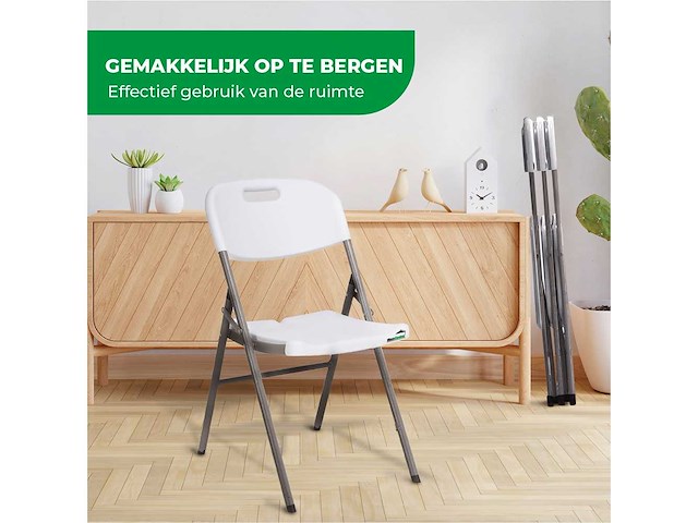 Maxxgarden 20240 klapstoelen vouwstoel wit - 4 stuk nieuw - afbeelding 4 van  5