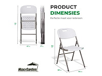 Maxxgarden 20240 klapstoelen vouwstoel wit - 4 stuk nieuw - afbeelding 2 van  5