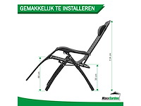 Maxxgarden 20315 textoline ligstoelen - set van 2 zwart - afbeelding 5 van  7