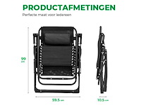 Maxxgarden 20315 textoline ligstoelen - set van 2 zwart - afbeelding 3 van  6