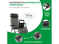 Maxxgarden 20315 textoline ligstoelen - set van 2 zwart - afbeelding 4 van  6