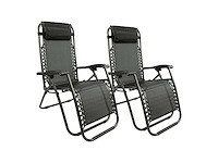 Maxxgarden 20315 textoline ligstoelen - set van 2 zwart - afbeelding 1 van  7
