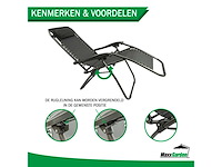 Maxxgarden 20315 textoline ligstoelen - set van 2 zwart - afbeelding 2 van  7