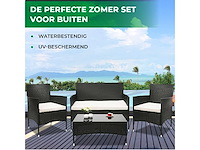 Maxxgarden 20460 loungeset jamaica - design wicker tuinset - 4 plaats - rattan zwart - afbeelding 4 van  4