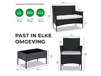 Maxxgarden 20460 loungeset jamaica - design wicker tuinset - 4 plaats - rattan zwart - afbeelding 2 van  4