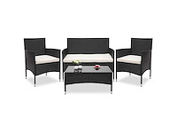 Maxxgarden 20460 loungeset jamaica - design wicker tuinset - 4 plaats - rattan zwart - afbeelding 1 van  4