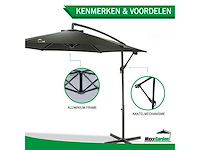 Maxxgarden 20492 parasol zweefparasol zwart - ø300 cm - afbeelding 3 van  6