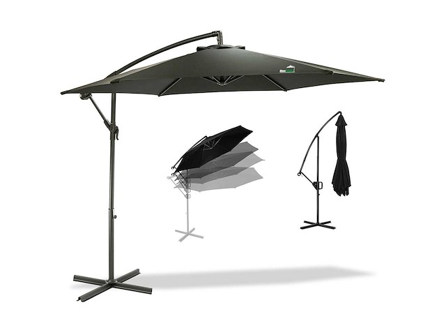 Maxxgarden 20492 parasol zweefparasol zwart - ø300 cm - afbeelding 1 van  5