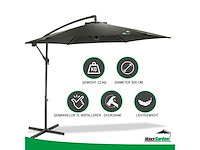 Maxxgarden 20492 parasol zweefparasol zwart - ø300 cm - afbeelding 2 van  5