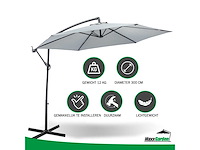 Maxxgarden 20495 zweefparasol grijs - ø300 cm - afbeelding 2 van  6