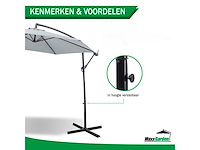 Maxxgarden 20495 zweefparasol grijs - ø300 cm - afbeelding 4 van  6