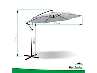 Maxxgarden 20495 zweefparasol grijs - ø300 cm - afbeelding 6 van  6