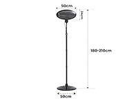 Maxxgarden 20560 terrasverwarmer met 3 warmte standen - tot 2000 watt - 2stuks - afbeelding 3 van  4