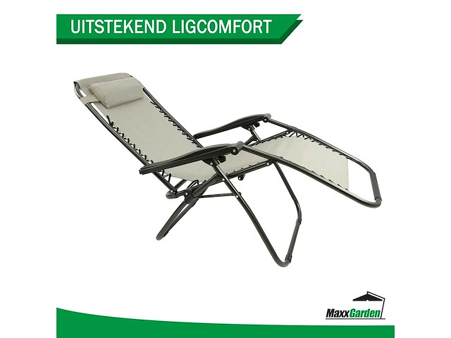 Maxxgarden 20805 textoline ligstoelen - set van 2 grijs - afbeelding 4 van  8