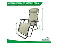 Maxxgarden 20805 textoline ligstoelen - set van 2 grijs - afbeelding 5 van  8