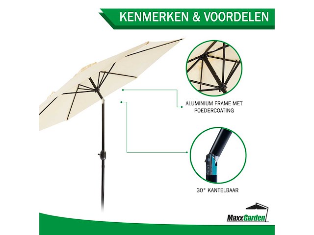 Maxxgarden 20900 - balkonparasol - beige- kantelbaar - 300cm - afbeelding 4 van  4