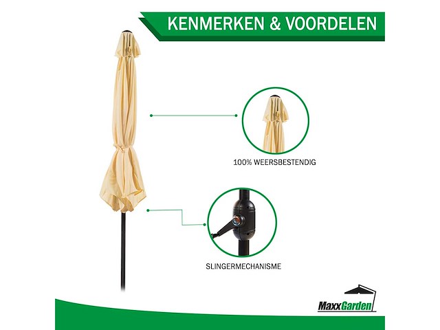 Maxxgarden 20900 parasol balkonparasol - beige - kantelbaar - 300cm - afbeelding 3 van  4