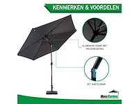 Maxxgarden 20901 - balkonparasol - zwart - kantelbaar - 300cm - afbeelding 2 van  3