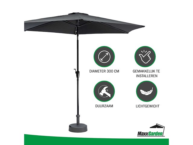 Maxxgarden 20901 parasol balkonparasol - zwart - kantelbaar - 300cm - afbeelding 2 van  5