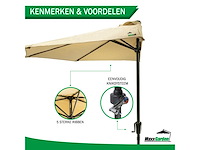 Maxxgarden 20967 - balkonparasol - creme - 270cm - afbeelding 4 van  4