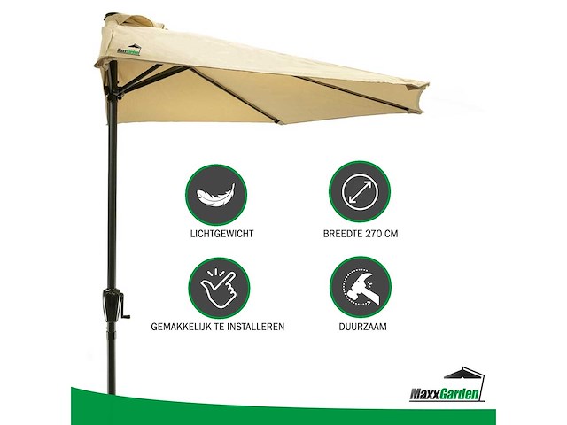 Maxxgarden 20967 - balkonparasol - creme - 270x135 - afbeelding 2 van  4