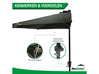 Maxxgarden 20969 - balkonparasol - zwart - 270x135 - afbeelding 4 van  4