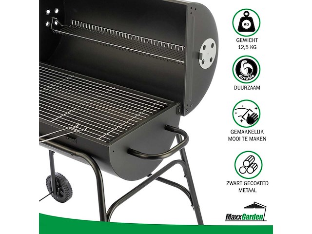 Maxxgarden 21074 houtskoolbarbecue - houtskoolbbq - cilindervorm - 90x90 cm - afbeelding 3 van  6