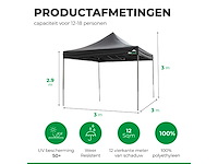 Maxxgarden 21129 partytent easy-up 3x3m zwart - afbeelding 2 van  3