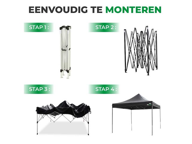 Maxxgarden 21129 partytent easy-up 3x3m zwart - afbeelding 3 van  3