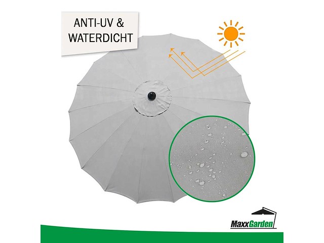 Maxxgarden 21131 parasol balkonparasol shanghai 270 cm - grijs - afbeelding 3 van  3