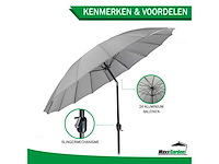 Maxxgarden 21131 parasol balkonparasol shanghai 270 cm - grijs - afbeelding 2 van  5