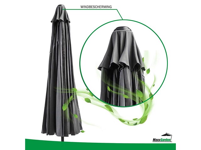 Maxxgarden 21132 parasol - luxe tuin en balkon parasol - 270 cm - grijs - afbeelding 6 van  6