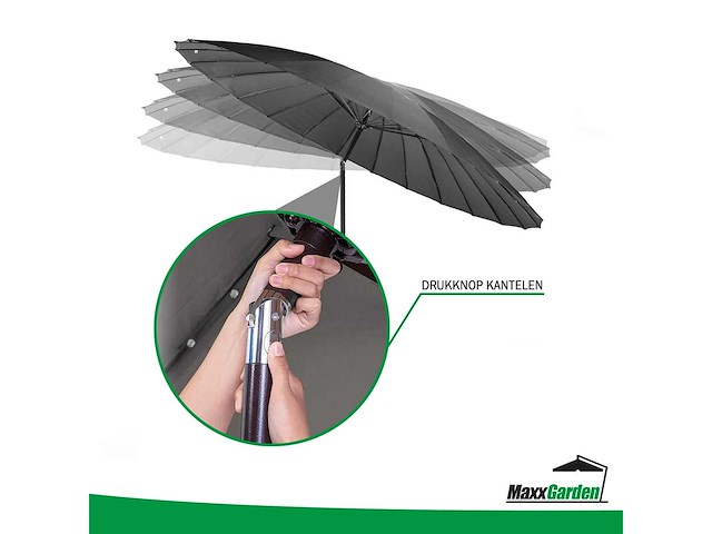 Maxxgarden 21132 parasol balkonparasol shanghai 270 cm - grijs - afbeelding 4 van  6