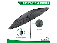 Maxxgarden 21132 parasol balkonparasol shanghai 270 cm - grijs - afbeelding 2 van  6