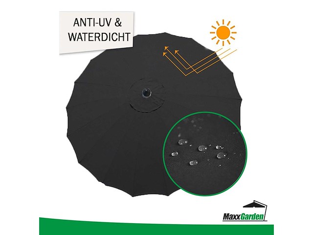 Maxxgarden 21132 tuin en balkon parasol - 270 cm - grijs - afbeelding 5 van  6