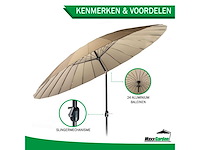 Maxxgarden 21133 tuin en balkon parasol - 270 cm - grijs-creme - afbeelding 2 van  7