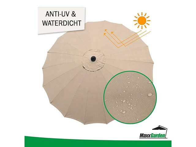 Maxxgarden 21133 tuin en balkon parasol - 270 cm - grijs-creme - afbeelding 5 van  7