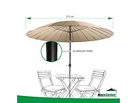 Maxxgarden 21133 tuin en balkon parasol - 270 cm - grijs-creme - afbeelding 3 van  7