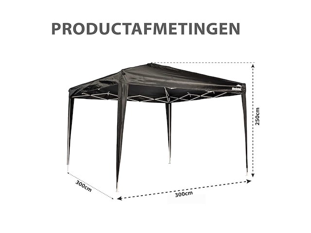 Maxxgarden 21218 partytent easy-up 3x3m zwart - afbeelding 2 van  3
