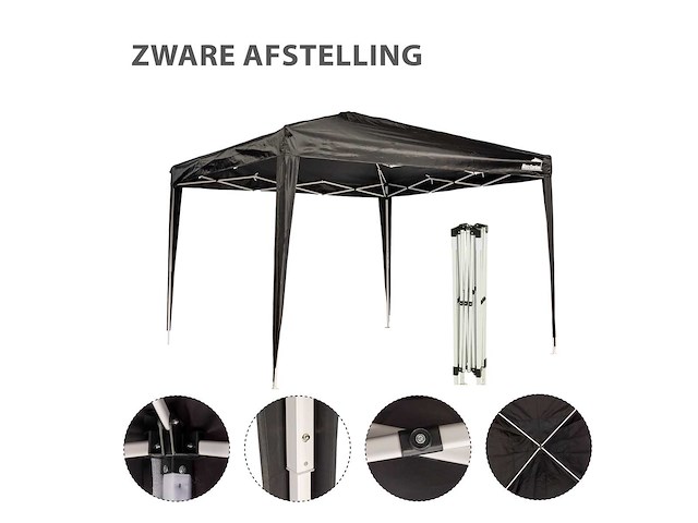 Maxxgarden 21218 partytent easy-up 3x3m zwart - afbeelding 3 van  3