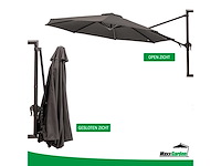 Maxxgarden 21219 parasol muurparasol - 270cm zwart - afbeelding 5 van  6