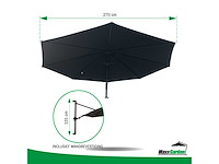 Maxxgarden 21219 parasol muurparasol - 270cm zwart - afbeelding 3 van  5