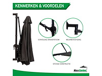 Maxxgarden 21219 parasol muurparasol - 270cm zwart - afbeelding 4 van  6